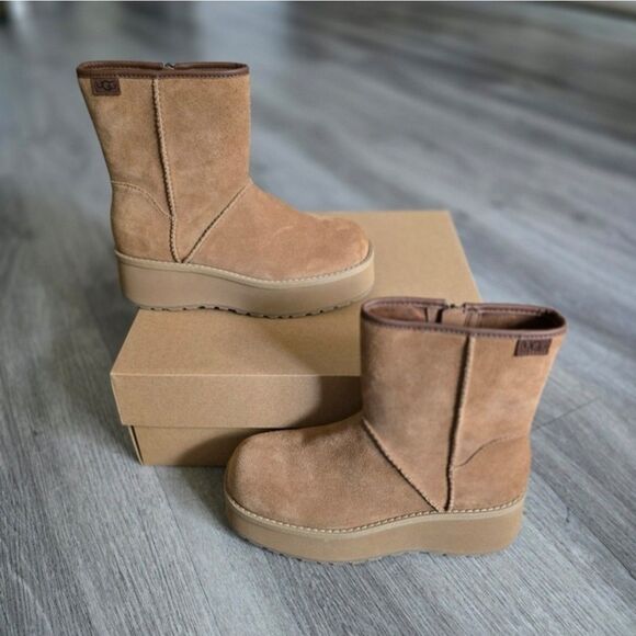 UGG Chestnut CITYFUNC MID Boots US 6 Platform Side Zip Waterproof Outdoor - Picture 6 of 8